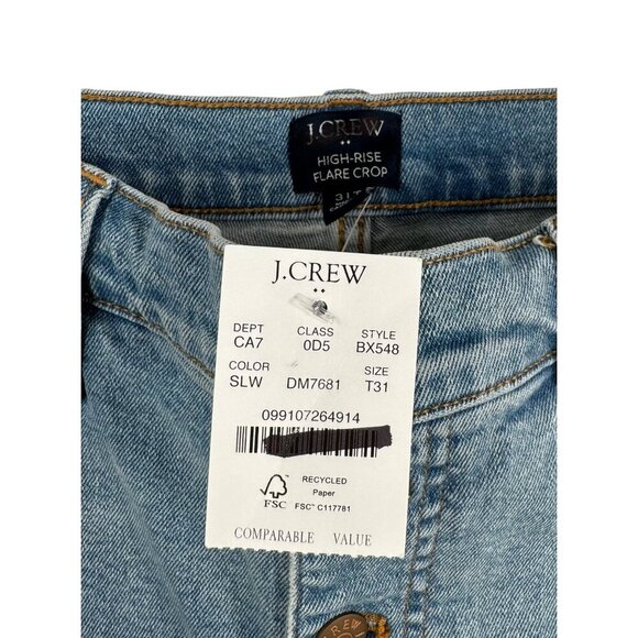 J.Crew High-rise flare crop jean in all-day stretch raw hem sz 31T - Picture 6 of 14